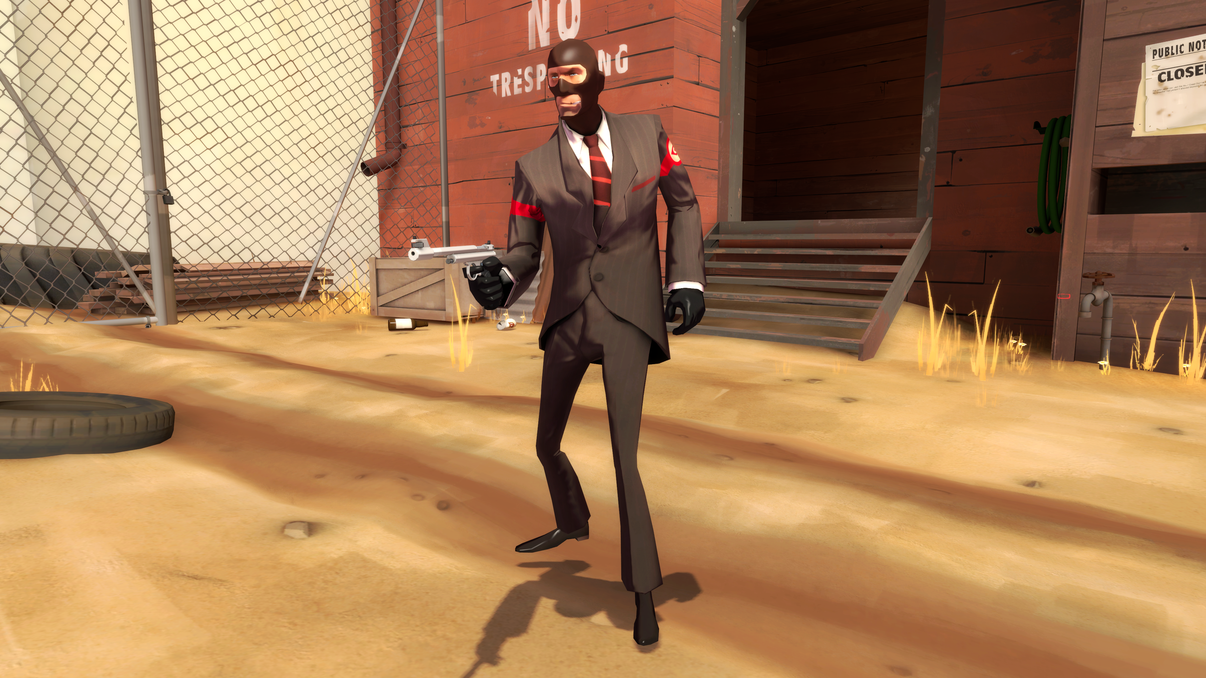 Spy with his iconic Tranquilizer Gun